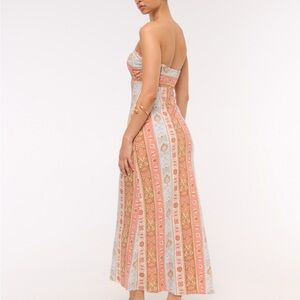 Abercrombie & Fitch Pink and Cream Maxi Dress